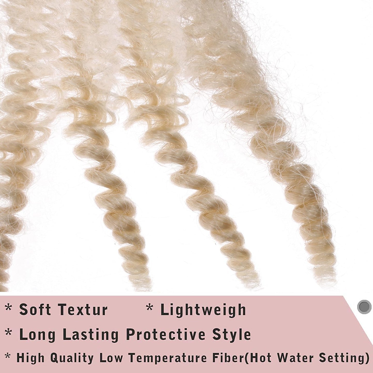 12 Inch 3 Packs Pre-Separated Springy Afro Twist Hair Pre Fluffed Wrapping Hair For Soft Locs Blonde Spring Twist Hair Natural Marley Twist Braiding Hair Synthetic Extension (12 Inch 3Pcs,613#)