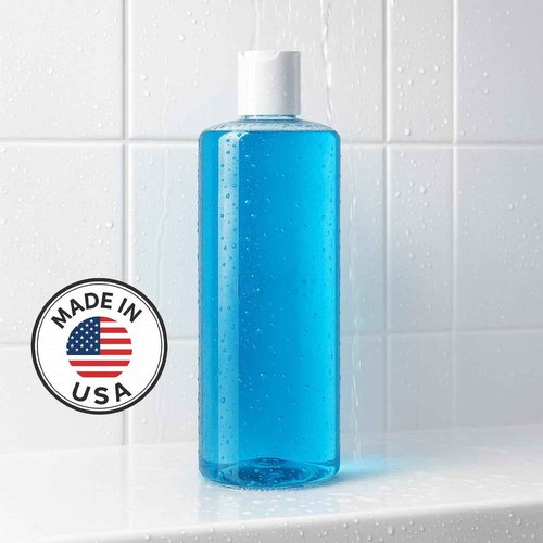 Bar5F Clear Plastic Bottles, 16.9 oz, 2-Pack with Disc Top Caps, BPA-Free Squeezable Containers for Shampoo, Lotions, Made in USA
