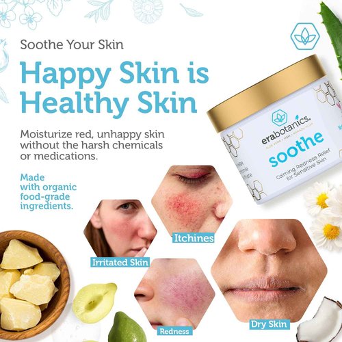 Era Organics Redness Relief Cream & Face Wash – Soothing Anti-Redness Moisturizer + Manuka Honey Face Wash for Sensitive Skin – Calming Face Care Bundle for Redness, Dryness & Irritation