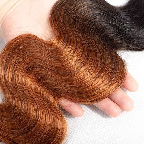 1B30 Bundles Ombre Body Wave Human Hair Bundle Two Tone Black And Highlight Brown 3 Bundles 8 10 12 Inch Color 30 Brown Body Wave Bundle For Black Women
