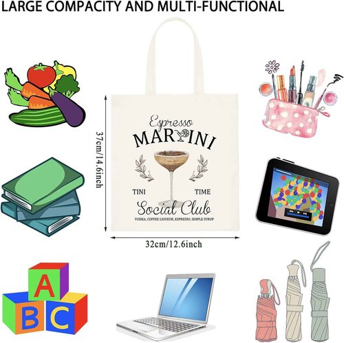 WCGXKO Espresso Martini Bachelor Bachelorette Birthday Party Favor Tote Bag Espresso Martini Lover Gift (T-Martini)
