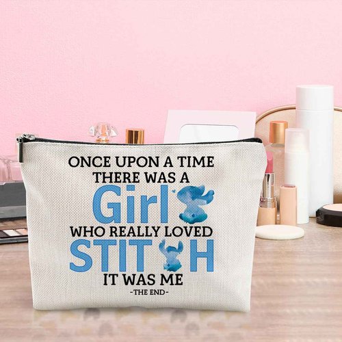 LONGXIN Cartoon Lover Gift Cute Cartoon Themed Cosmetic Make up Bag Travel Makeup Zipper Pouch Bag Birthday Gifts for Women Girls Friends