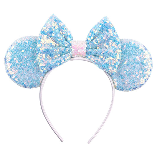 JOYFISCO Mouse Ears Headbands Shiny Bow Mouse Ears Headband Glitter Party Princess Decoration Cosplay Costume for Women Girls