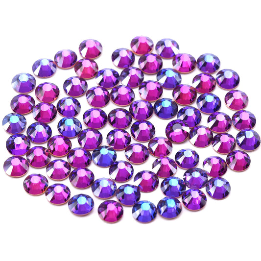 Novani Purple Rhinestones, Flatback Loose Crystal Gemstones 1440pcs Glass Rhinestone for Clothes Shoes Crafts Makeup Nail Art and DIY Decorations(SS20, Purple Velvet)