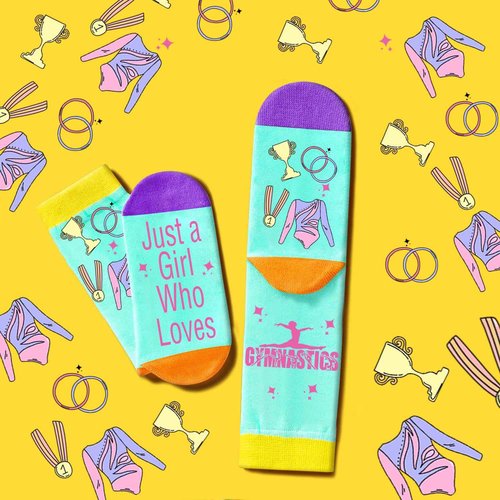 FJHAIY Gymnastics Stuff Gymnastics Makeup Bags Gymnastics Necklace Gymnastics Gifts Socks Gymnastics Stickers-Gymnastics Lovers Gifts (gymnastics-Set A)