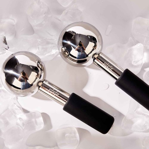 Pfefe 360 Rotating Ice Globes for Face & Eyes, Unbreakable Stainless Steel Cryo Sticks for Beauty Routines, Facials Cold Roller Colling Globes for Puffiness, Wrinkles, Dark Circles, Headaches