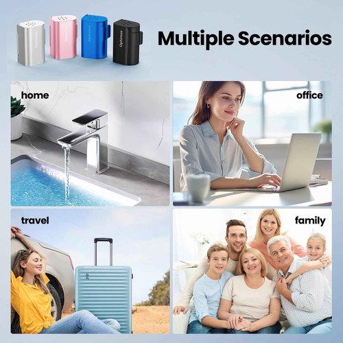Ophimos 4 Count Aluminum Alloy Toothbrush Cover Caps for Family, Travel Toothbrush Covers Long-lasting Toothbrush Head Caps for Most Electric/Manual Brushes,Silver-Pink-Blue-Black