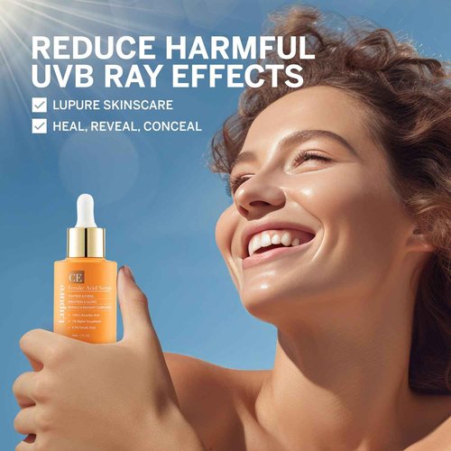 Lupure Vitamin C Face Serum: Anti Aging Super Vit C Facial Serum with Ferulic Acid Pure L-Ascorbic Acid, Vitamin E and Hyaluronic Acid for Dark Spots and Skin Care