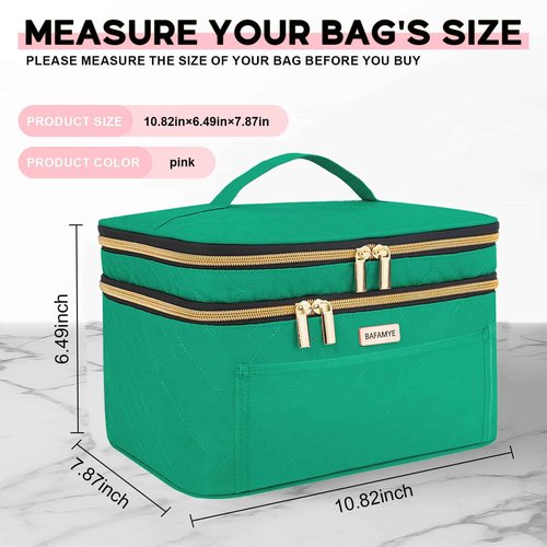 BAFAMYE 8.8L Makeup Travel Bag Women, Large Cosmetic Case, Makeup Bag Organizer Box Travel-Size Accessories Bottles, Brushes, and Skin Care Products, Toiletry Bag for Women 2.33 GAL