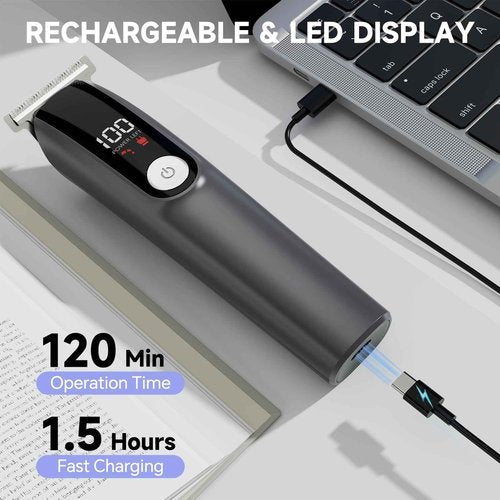 Beard Trimmer for Men, Electric Razor for Nose, Body, Face and Mustache, 5-in-1 Barber Hair Clippers, Cordless Shavers for Men Grooming Kit Ideal Gift