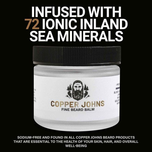 Copper Johns Beard Balm for Men –Strong Hold & Conditioning with Shea Butter, Jojoba Oil & Sea Minerals – Tames, Styles & Softens Beard –The Hunt-Unscented, 2oz