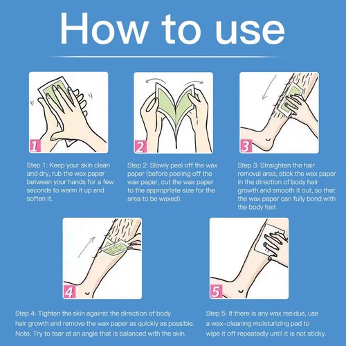 Wax Strips for Hair Removal - 80PCS Large size Body Waxing Strips Patches with 20 Bags Calming Oil Wipes Honey Depilatory Patch at Home Easy Hair Removal for Men, Women, Face, Body