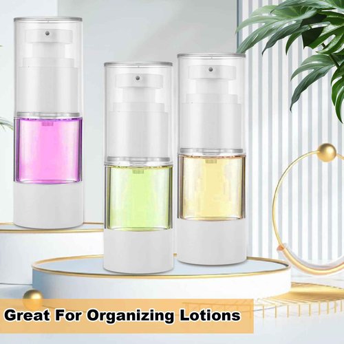 SENENQU 40 PCS 0.5 Oz 15ml Airless Pump Bottles Travel Size Empty Pump Bottle Lotion Container Refillable Cosmetic Pump Dispensers for Foundation Moisturizer Shampoo Toiletry
