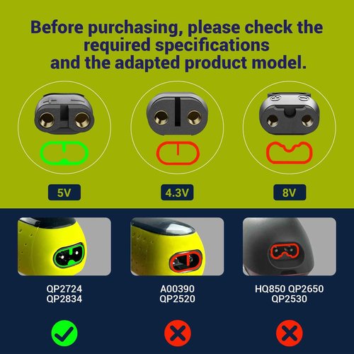 Charger Dock Compatible with Philips Norelco Oneblade QP2724 QP2834, 5V Charging Base Stand for Norelco One Blade 360 Power Cord Adapter Supply Black