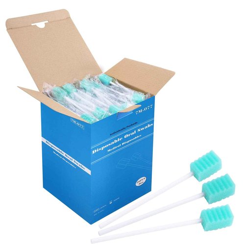 (250 Pack) Disposable Oral Swabs, Sterile Dental Sponge Swabsticks Unflavored for Mouth or Gum Cleaning