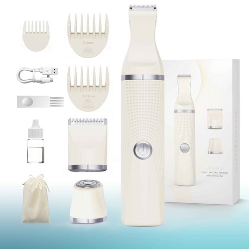 3-in-1 Electric Razor for Women,Pubic Hair Trimmer Bikini Trimmer Waterproof,Hari Trimmer for Women Rechargeable, Trimmers for Grooming,Lady Shaver