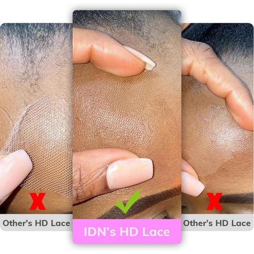 IDN BEAUTY SKINLIKE REAL HD 2X6 Lace Closure Human Hair 16 Inch Body Wave Closure Bleached Single Knots HD Closure Ultra-thin 2x6 Lace Closure Virgin Human Hair 0.1 mm Pre Plucked Hairline Closure