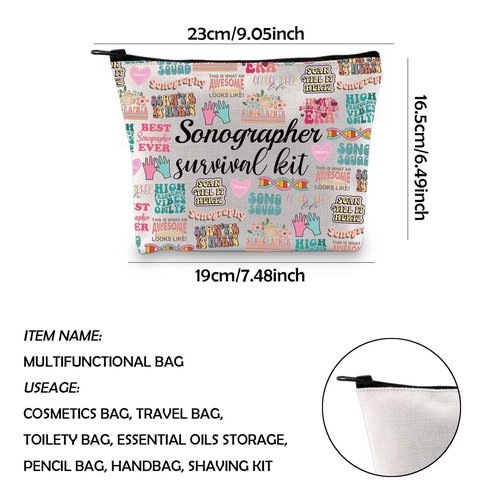 WCGXKO Sonographer Gift Sonographer Survival Kit Ultrasound Tech Makeup Bag Radiologist Gift (Sonographer ever)