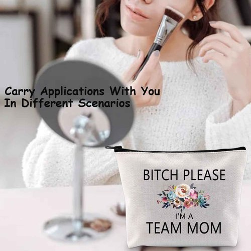 TSOTMO Team Mom Gift Team Mom Survival Kit Cosmetic Bag for Women Leader Appreciation Gift Best Leader Ever