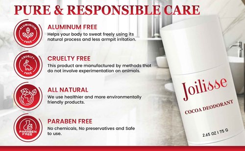 Joilisse Natural Aluminum-Free Whole Body & Intimate Deodorant for Women, Paraben-Free with Essential Oils for All-Day Odor Control & Skin Beautification, Gentle, Non-Toxic, and Moisturizing