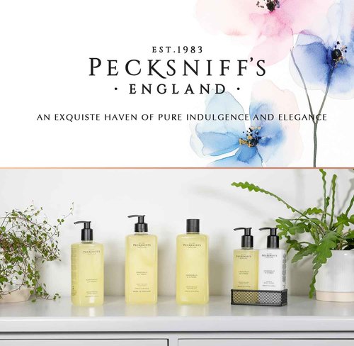 Hand Wash & Body Lotion Caddy Set (Grapefruit & Citron) - 10.1 Fl Oz Each - Gentle Cleanser for Sensitive Skin - Moisturizing & Hydrating Hand Cream - All Natural Cruelty Free Body Wash - Pecksniff’s