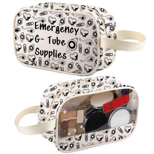 XYANFA Feeding Tube Bag Funny Dietician Gift Nurse Cosmetics Makeup Bag Critical Care Nursing Gift Emergency G Tube Supplies