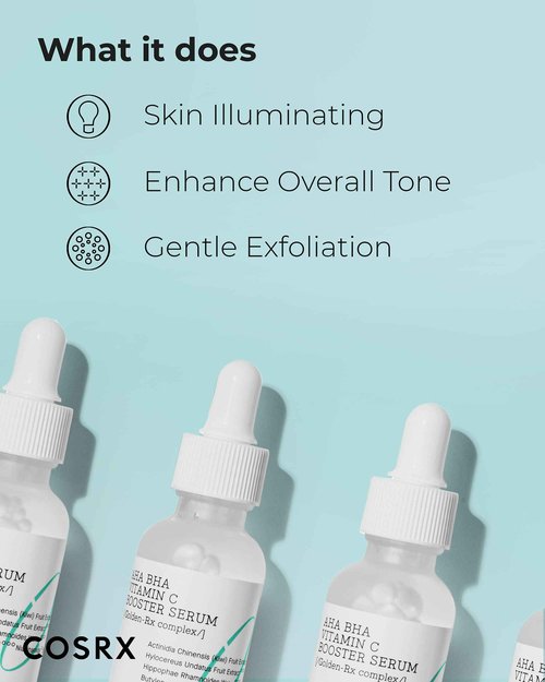 COSRX AHA BHA Vitamin C Booster Serum 1.01fl.oz/30ml, Anti Aging, Plumping, Hydrating Serum with Niacinamide, Not Tested on Animals, No Parabens, Korean Skincare