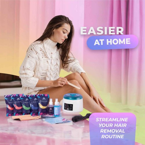 Bella Verde Waxing Kit for Women & Men -Digital Wax Warmer with Hard Beads, Pre & Post Spray, Hot Wax Pot Machine for Face, Eyebrows, Body, Legs, Bikini - At-Home Hair Removal for Sensitive Skin