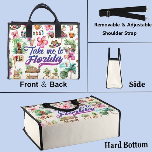 WZMPA Florida State Travel Cosmetic Bag - Souvenirs Gift Take Me To Florida Zipper Pouch Travel Bag Vacation Merchandise