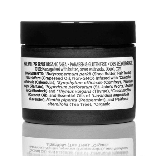 Ora's Amazing Herbal Foot Care Butter, Heel Balm, Foot Balm, Repair Cream for Dry Cracked Heels & Feet, Lavender, Tea Tree & Peppermint, 100% Recycled Plastic Jar, 2 oz
