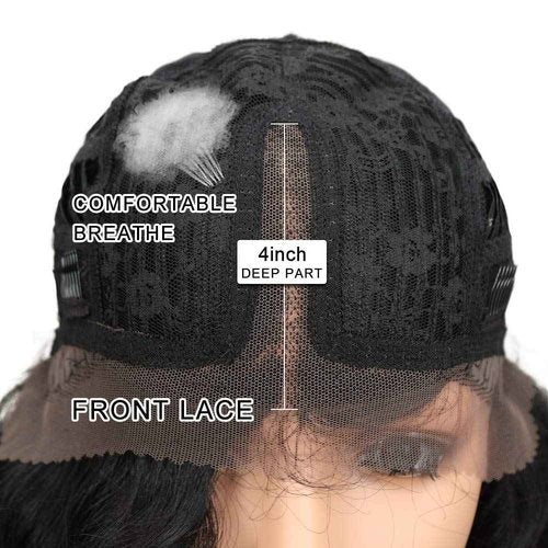 Joedir Lace Front Wigs Ombre Blonde 24" Long Small Curly Wavy Synthetic Wigs For Black Women 130% Density Wigs(1B)