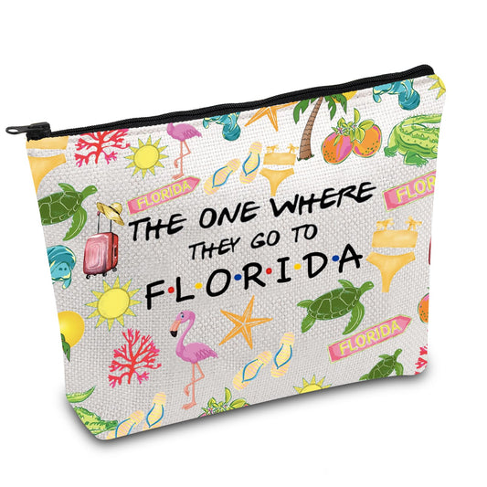 FOTAP Florida Trip Makeup Bag The Sunshine State Gift Beach Lover Gift Florida Souvenir Gift Florida Travel Bag Florida Housewarming Gift Vocation Gifts (Florida)