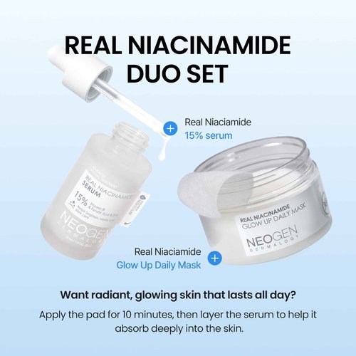 DERMALOGY by NEOGEN Real 15% Niacinamide Serum, Pore Minimizer, Dark Spot Face Serum, Hydrating Vegan Facial Serum with Zinc, Korean Skin Care (30 ml/1.01 Fl Oz)
