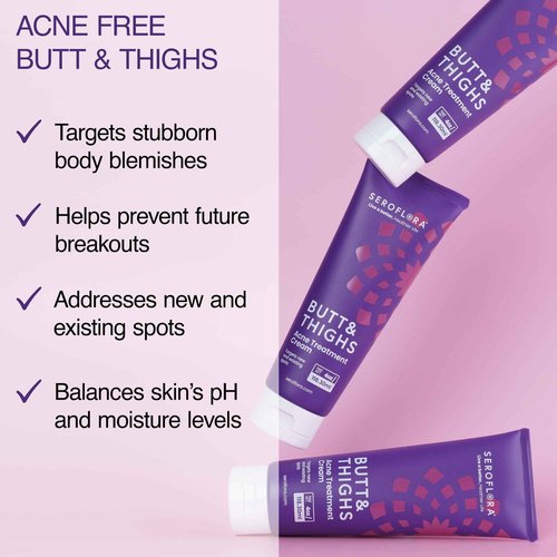 Butt Acne Clearing Treatment Cream - Reduce Bum Acne, Pimples & Zits - Clearing Acne Lotion for Buttocks - 2% Salicylic Acid for Acne Prone Skin (4oz) Made in USA.