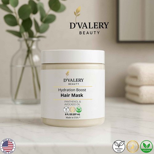 Hydrating Hair Mask with Avocado Oil & Panthenol – Deep Conditioning, Anti-Frizz & Detangling Treatment for Dry, Damaged or Color-Treated Hair – 8 oz