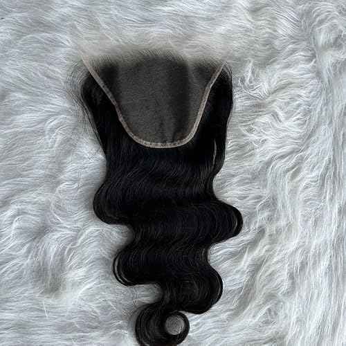 Venice Hair Real HD Lace Closure only 0.10mm Ultra-thin Invisible Crystal HD Lace Pre Plucked with Baby Hair Straight Human Hair Lace Frontal Closure (7x5 HD Body, 18 Inch)