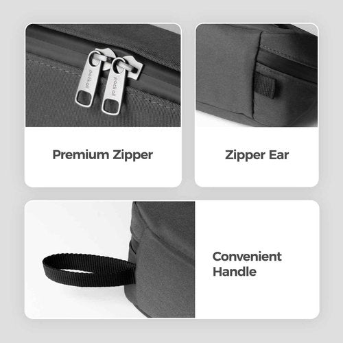 pack all Travel Toiletry Bag for Men, Hanging Dopp Kit, Water-Resistant Shaving Bag for Toiletries, Accessories (Dark Grey)