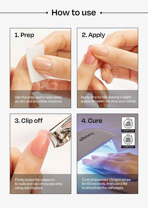 ohora Bundle Set (N Addict Starter Kit) - Red Solid Gel Nail Strips with UV/LED Lamp and Mini Remover, Salon-Quality, Long Lasting, Easy to Apply & Remove - Includes Prep Pads, Nail File, Wooden Stick