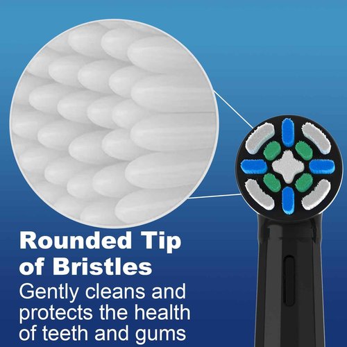 12 Pack Replacement Heads with Medium Soft Bristles Compatible with Oral b IO 2/3/4/5/6/7/8/9/10 Series Electric Toothbrush, IO Brush Heads Compatible with Oral b (Black/White)