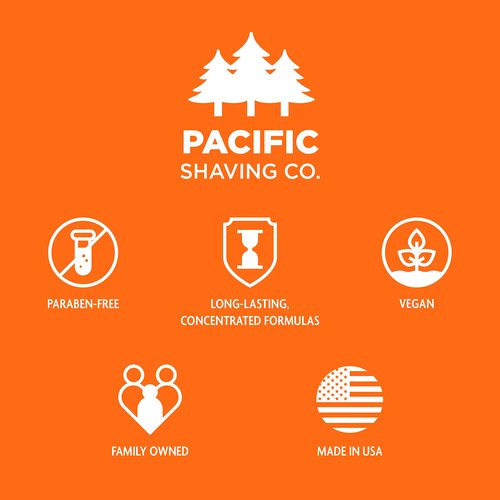 Pacific Shaving Company Natural Shaving Oil - Shaving Oil for Men & Women - Avocado, Sunflower Seed & Vitamin E Oil for Face, Legs, Arms & Full Body - Unisex Beard & Shave Care (2 Fl Oz)