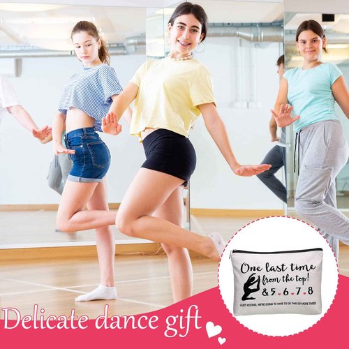 Tondiamo 4 Pcs Dancer Appreciation Gifts Dance Makeup Cosmetic Bags Ballerina Ballet Lover Bag Toiletry Zipper Travel Pouch Gift for Christmas Women Teacher Team
