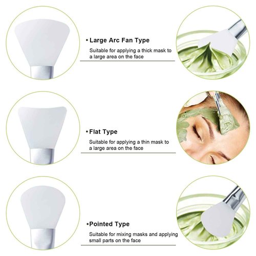 [Plastics Free]Somier Silicone DIY Face Mask Mixing Bowl Set with Mud Clay Face Mask Bowl Stick Spatula Headband Liquid Powder Measuring Cup Face Mask Brush 7 in 1