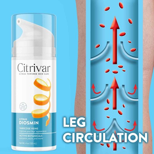 NGL Citrivar Leg Cream - Soothing Mint Tonifier with Diosmin, Butcher's Broom, Aescin, Rutin, Curcumin - 120 mL