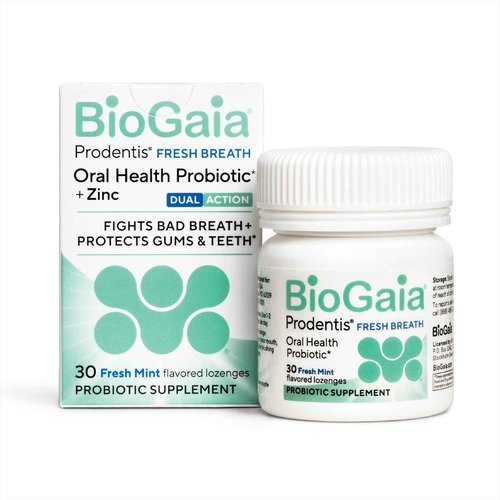 BioGaia Prodentis Fresh Breath | Oral Probiotics + Zinc | Fights Bad Breath & Halitosis | Boosts Fresh Breath | Promotes Healthy Gums & Teeth | Fresh Mint Flavored Dental Probiotic Lozenge