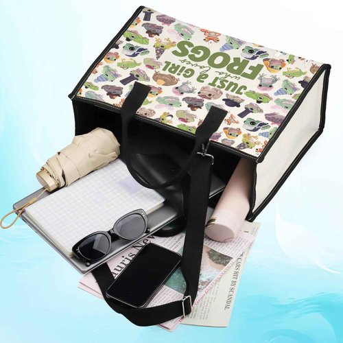LEVLO Frog Cosmetic Animal Lover Gift Just A Girl Who Loves Frogs Zipper Pouch Bag Frogs Lover Gift (Cartoon Frog LT)