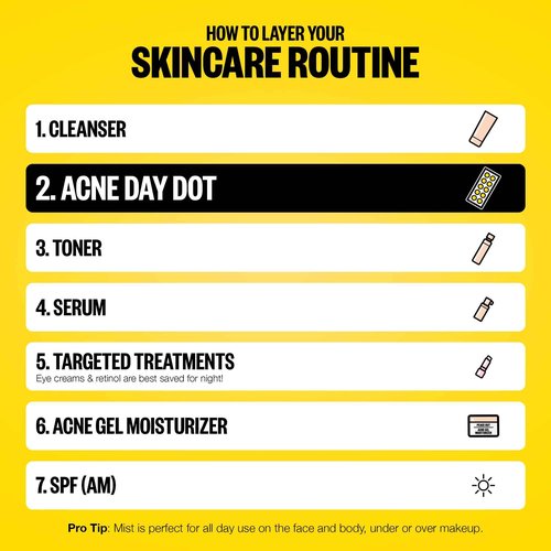 PEACE OUT Acne Day Dot, Sheer Acne Healing Dots, Virtually Invisible Wear, Hydrocolloid Pimple Patches Helps Clear Blemishes Quickly with Encapsulated Salicylic Acid, Retinol & Aloe Vera, 40 dots