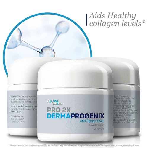 PRO 2X DERMA PROGENIX Cream - Anti Aging Cream - 2 Month Supply - Skin Firming Moisturizer with Vitamin C, Collagen, & Ceramides - Reduce Wrinkles Appearance - Improve Skin Tone, Texture, & Hydration