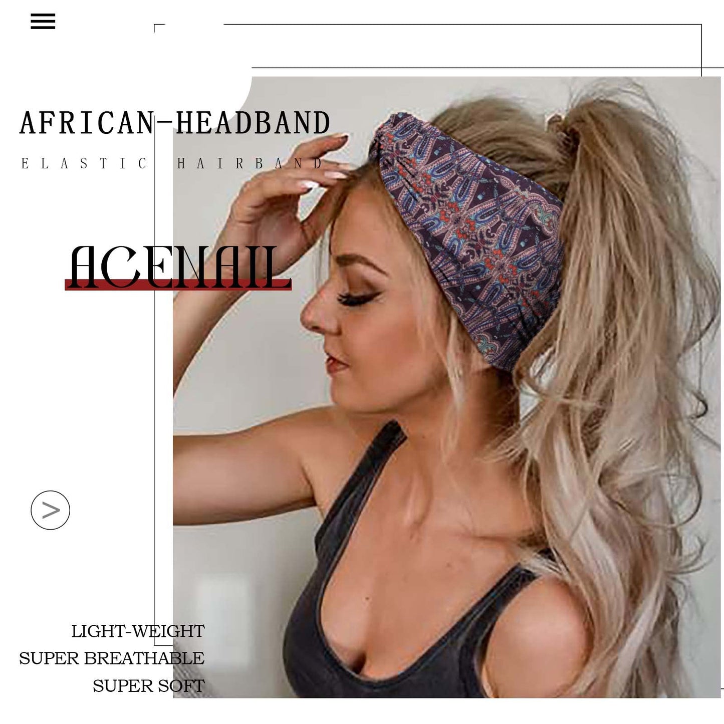 Acenail Wide Headbands Women Turban Knotted Headband Elastic Non Slip Hairbands African Head Bands Cotton Workout Head Wraps Bohemian Head Band Running Sports Hairband Yoga Head Scarfs Boho Hair