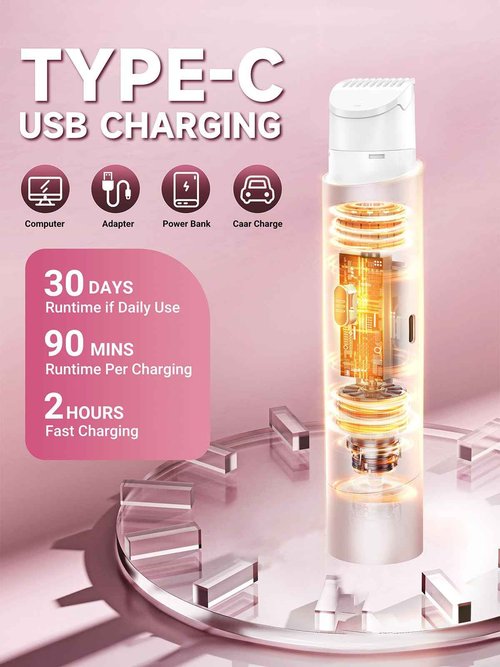 Bikini Trimmer for Women,2 in 1 Electric Razor for Women,Dual Heads Electric Shaver Pubic Hair Trimmer,Hair Remover,IPX7 Waterproof,Smooth Ceramic Blade for Pubic Hair Body Leg Face (Mango Pink)