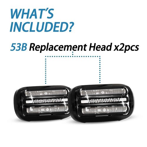 Series 5 Series 6 53B Shaver Replacement Head for New Gens S5 S6 Razors, Compatible with 6072cc, 6090cc, 6020s, 6040cs, 6075cc, 5018s, 5049cs, 5035s…(2 Count)